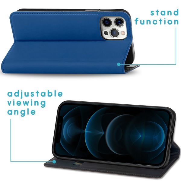 imoshion Slim Folio Klapphülle Apple iPhone 12 (Pro) - Dunkelblau