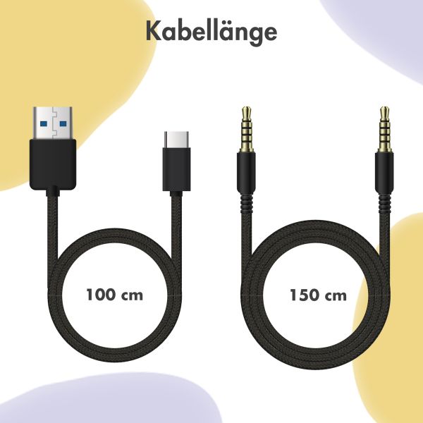 imoshion Kabellose Kinderkopfhörer Dino LED Light - Dezibelbegrenzer - Mit AUX-Kabel - Lavender Lilac / Yellow