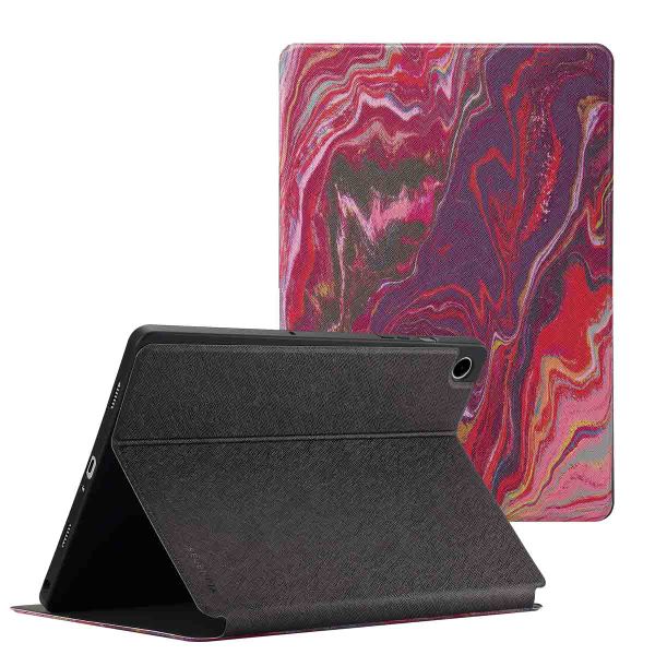 Selencia Vivid Klapphülle für das Samsung Galaxy Tab A9 Plus - Marble Plum