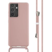 imoshion Silikonhülle mit Band für das Samsung Galaxy S21 Ultra - Sand Pink