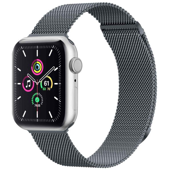 imoshion Mailändische Magnetarmband für die Apple Watch Series 1 bis 10 / SE / Ultra (2) (44/45/46/49 mm) - Größe M - Grau