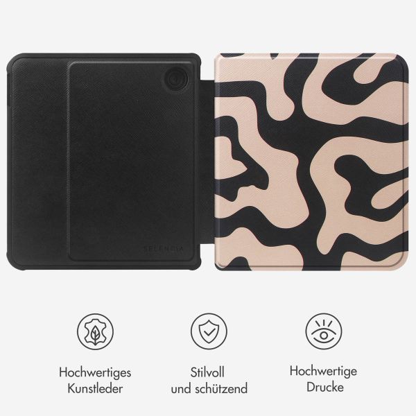 Selencia Vivid Klapphülle für das Kobo Libra Colour - Art Wave Black