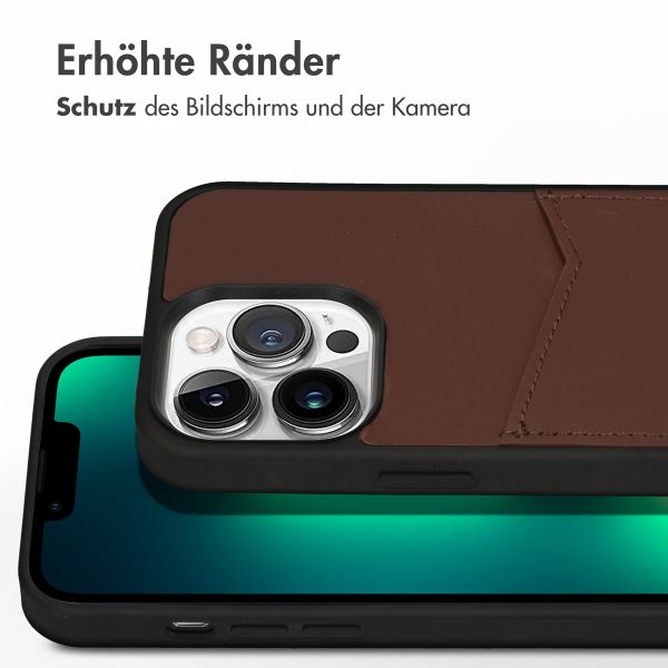 Accezz Premium Leather Card Slot Back Cover für das iPhone 13 Pro - Braun