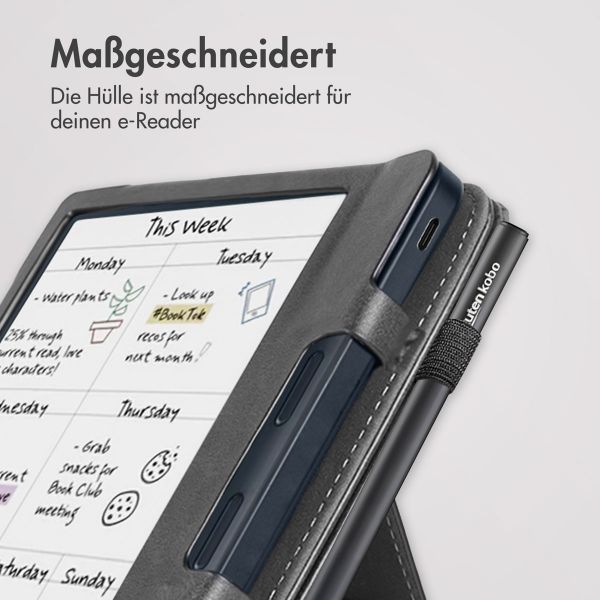 imoshion Klapphülle Sleepcover mit strap und stand für das Kobo Libra Colour / Tolino Vision Color - Schwarz