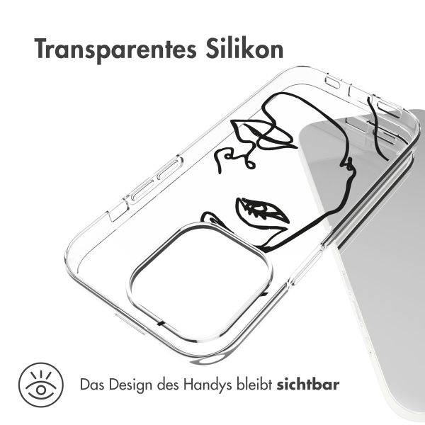 imoshion Design Hülle für das iPhone 14 Pro - Line Art Woman White