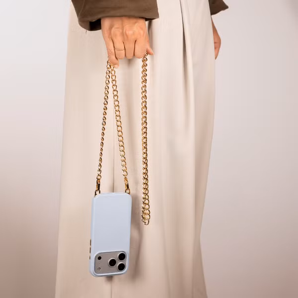 Selencia Bold Chain-Handykette (lang 130 cm) - Gold