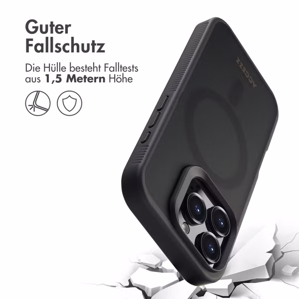 Accezz Rugged Frosted Back Cover mit MagSafe Apple iPhone 16 Pro - Schwarz