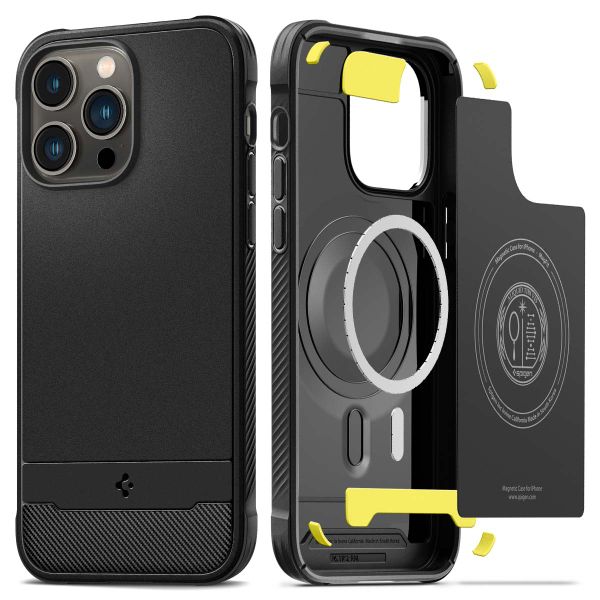 Spigen Rugged Armor Backcover MagSafe für das iPhone 14 Pro Max- Schwarz