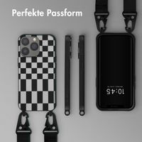 Selencia SilikonHülle design mit abnehmbarem Band Apple iPhone 13 Pro - Irregular Check Black