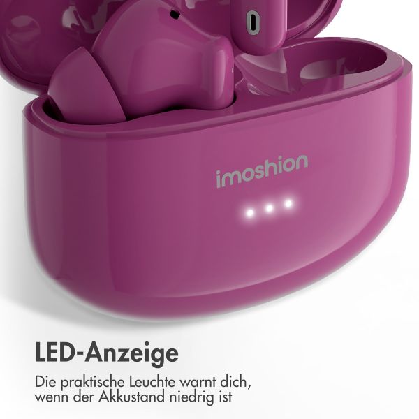 imoshion Aura Pro Earbuds – Kabellose Kopfhörer – Kabellose Bluetooth-Kopfhörer – Mit ANC-Geräuschunterdrückungsfunktion - Bordeaux