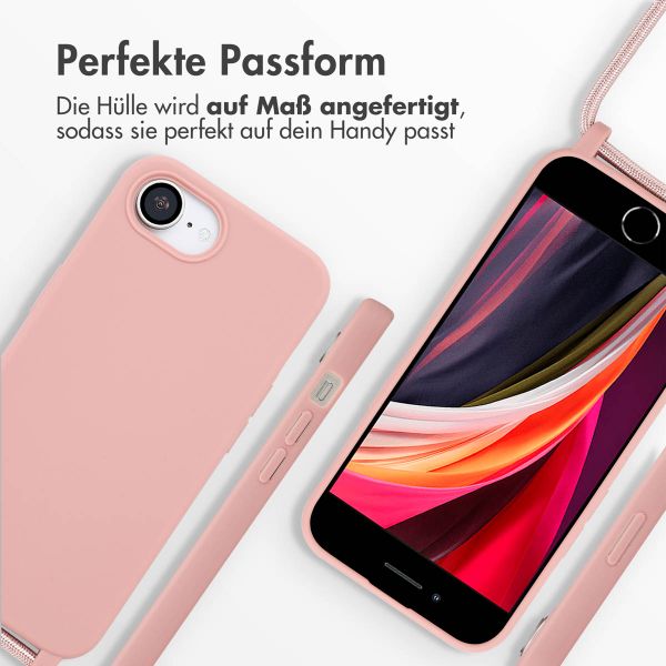 imoshion Silikonhülle mit Band iPhone 16e - Sand Pink