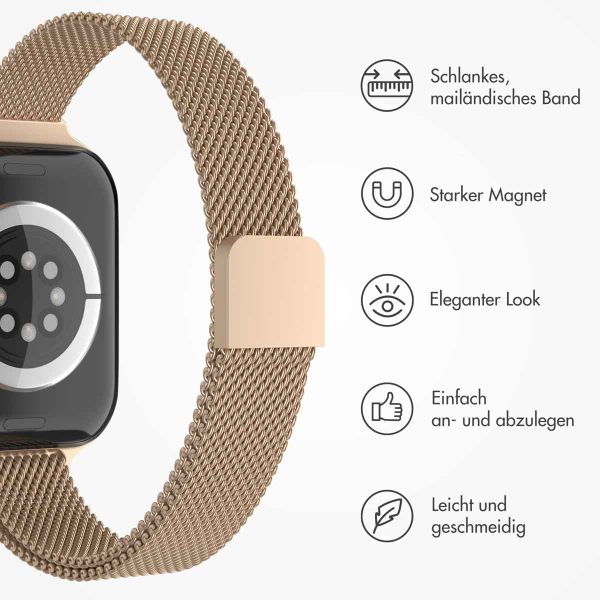 imoshion Mailandisches schlankes Armband für das  Apple Watch Series 1 t/m 9 / SE (38/40/41 mm) | Series 10 / 11 (42 mm) - Rosé Gold
