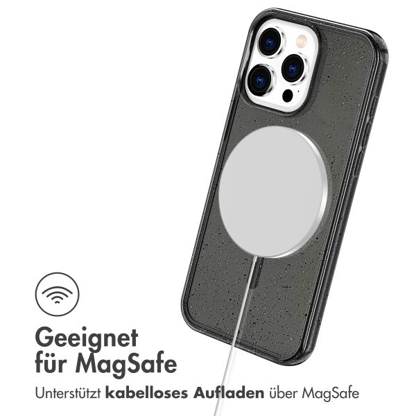 imoshion Sparkle Back Cover mit MagSafe für das iPhone 15 Pro Max - Glitzer Schwarz