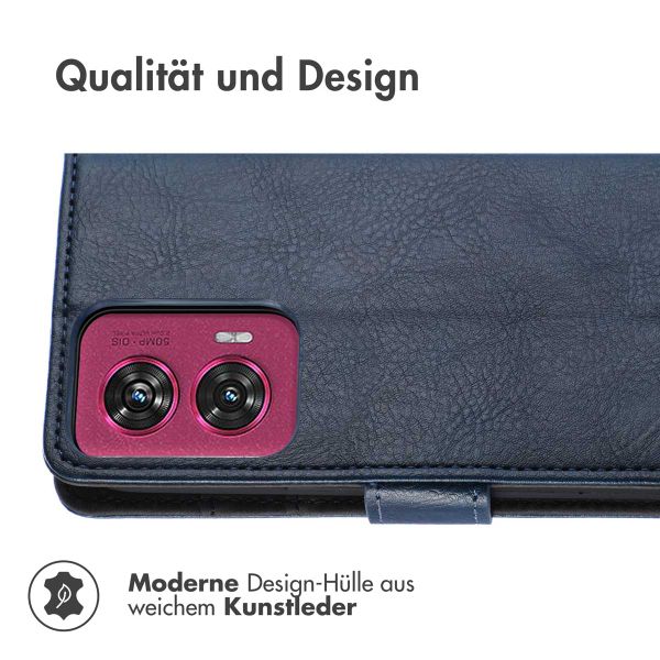imoshion Luxuriöse Klapphülle Motorola Edge 50 Fusion - Dunkelblau