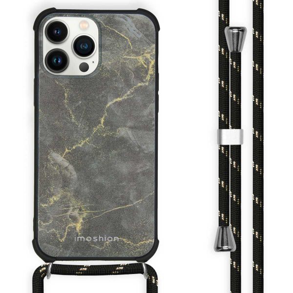 imoshion Design Hülle mit Band für das iPhone 13 Pro Max - Black Marble