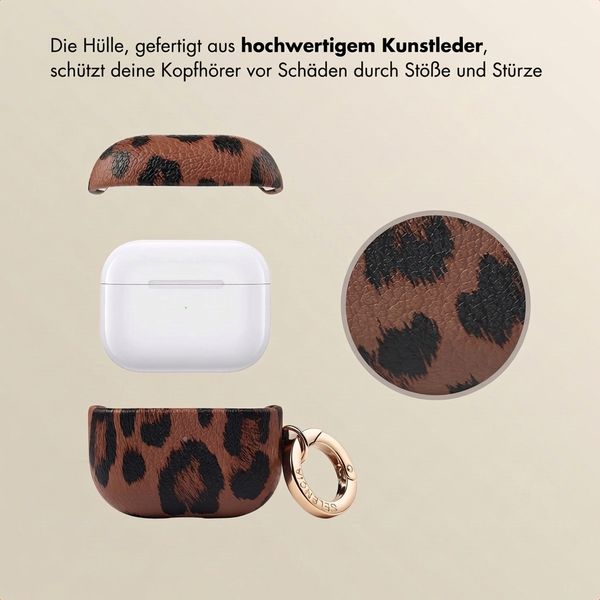Selencia Sabi Hülle Panthermuster  Apple Airpods 3 - Mocha Brown
