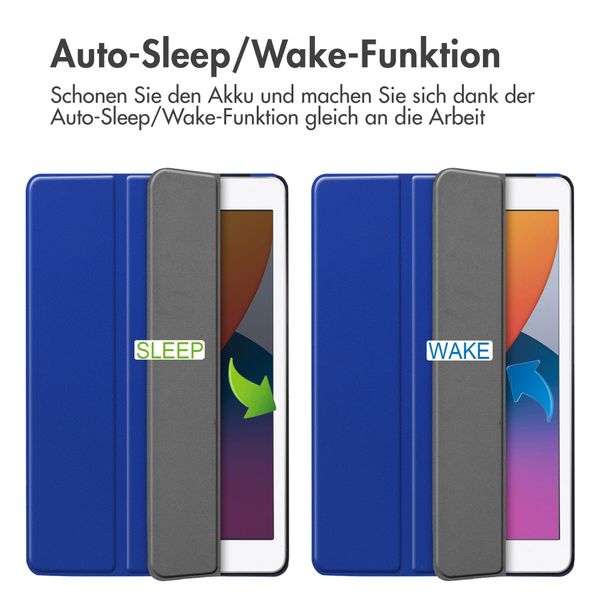 imoshion Trifold Klapphülle Apple iPad 9 (2021) 10.2 Zoll / iPad 8 (2020) 10.2 Zoll / iPad 7 (2019) 10.2 Zoll - Cobalt Blue