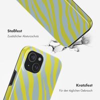 Selencia Vivid Tough Back Cover MagSafe für das iPhone 15 - Zebra Winter Sky Titanium Yellow