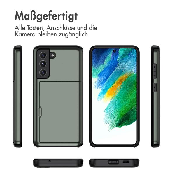 imoshion Backcover mit Kartenfach Samsung Galaxy S21 FE - Dunkelgrün