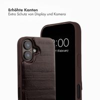 Selencia Nova Echtleder Backcover mit Kartenhalter Apple iPhone 16 - Dark Chocolate