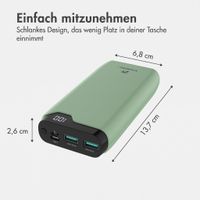 imoshion Powerbank 20.000 mAh - 22,5W Schnellladegerät - USB-C / USB-A - Grün