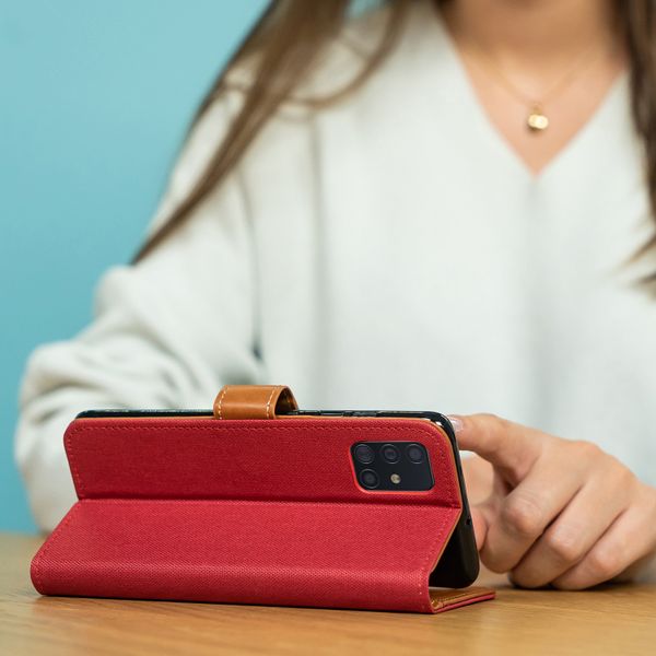 imoshion Luxuriöse Canvas-Klapphülle Samsung Galaxy S10 - Rot
