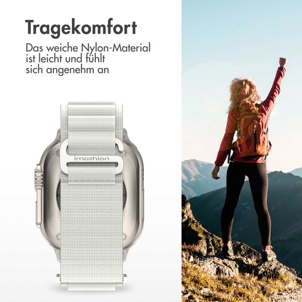 imoshion Nylon Alpine Armband für das  Apple Watch Series 1 t/m 11 / SE / Ultra (44/45/46/49 mm) - Weiß