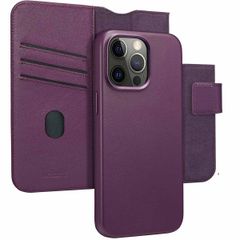 Accezz 2-in-1 Klapphülle aus Leder mit MagSafe für das Apple iPhone 15 Pro Max - Heath Purple