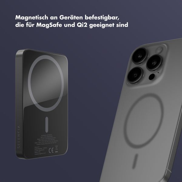 Selencia Vivid Powerbank 5.000 mAh - MagSafe und Qi2 - Black / Swirl Black