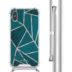 imoshion Design Hülle mit Band Apple iPhone X / Xs - Petrol Green Graphic