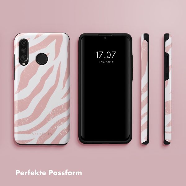Selencia Vivid Back Cover Huawei P30 Lite - Colorful Zebra Old Pink