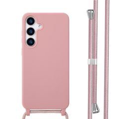 imoshion Silikonhülle mit Band für das Samsung Galaxy S25 Plus - Sand Pink