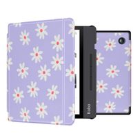 imoshion Design Slim Hard Case Sleepcover mit Stand Kobo Libra H2O - Flowers Distance