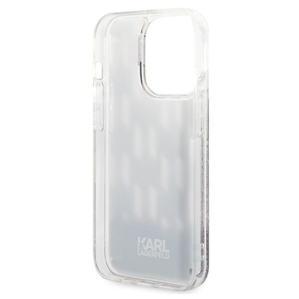 Karl Lagerfeld Liquid Glitter Cover Monogram für das iPhone 14 Pro - Schwarz