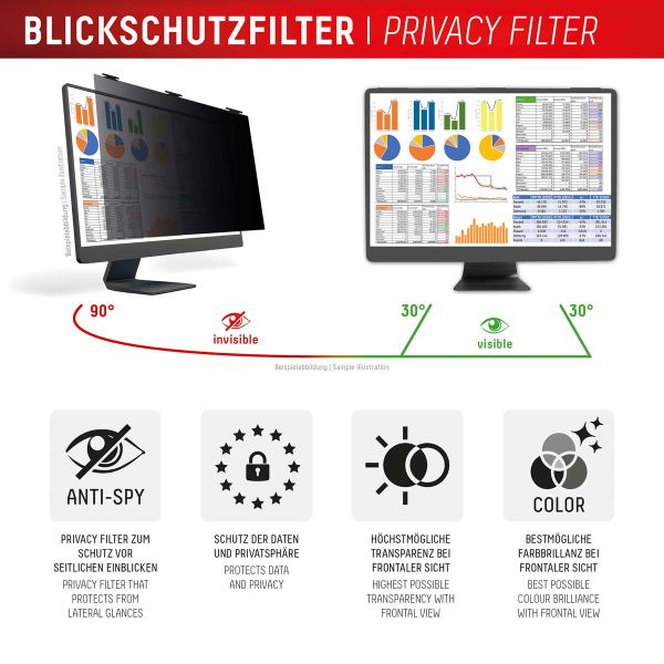 Displex Privacy Safe magnetische Bildschirmschutz Desktop 24 Zoll - Universal - 16:9