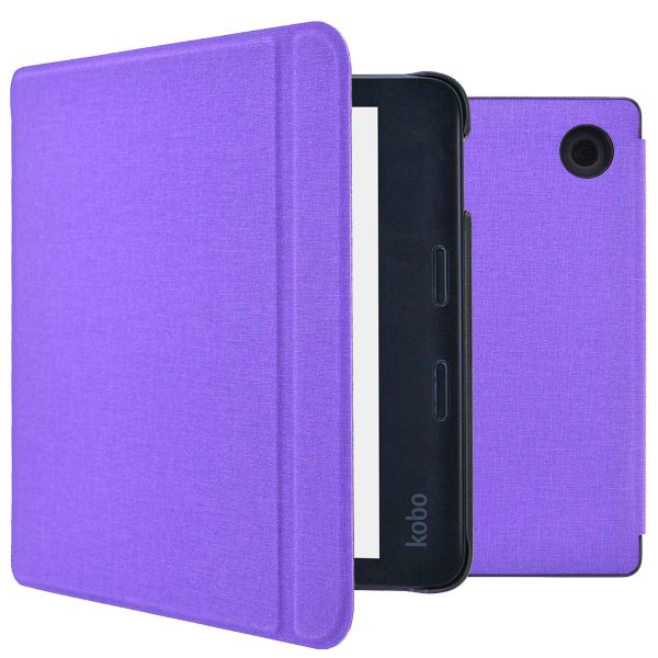 imoshion Canvas Sleepcover Klapphülle mit Stand Kobo Libra 2 / Tolino Vision 6 - Violett