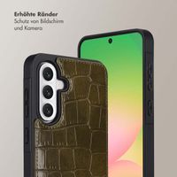 Selencia Nova Croco HandyHülle mit Kordel und Kartenhalter Samsung Galaxy A56 - Dark Olive