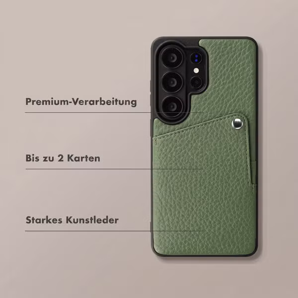 Selencia Riva Back Cover mit Kartenfach Samsung Galaxy S26 Ultra - Sage Green
