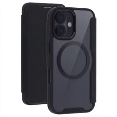 Transparente Bookcase mit MagSafe Apple iPhone 16 - Schwarz