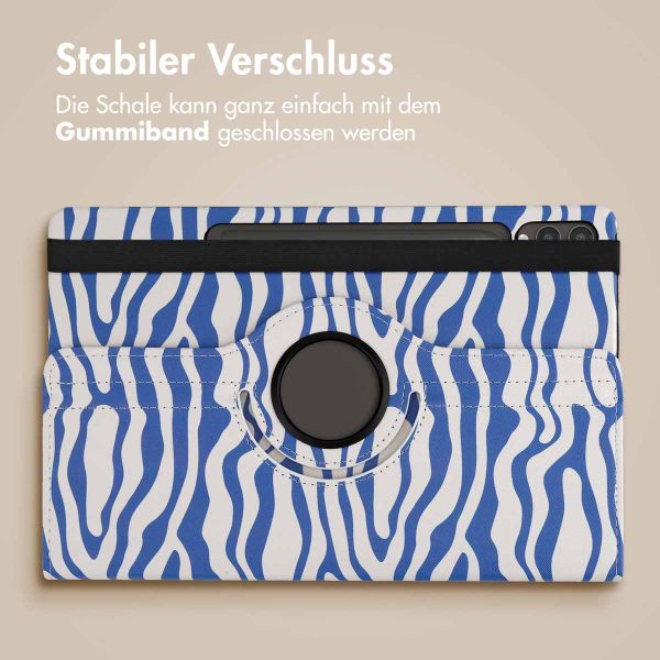 imoshion 360° drehbare Design Klapphülle für das Samsung Galaxy Tab S10 Plus / Tab S9 Plus / Tab S9 FE Plus - White Blue Stripes