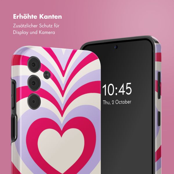 Selencia Vivid Back Cover Samsung Galaxy A15 (5G) - Double Hearts Rubine Red Lilac
