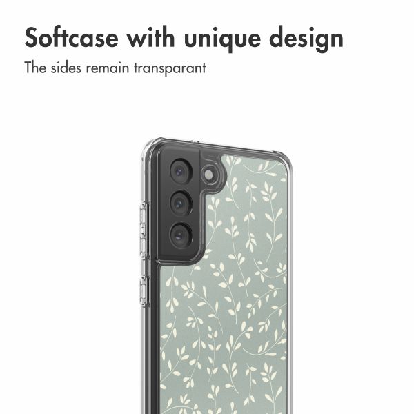 imoshion Design Hülle Samsung Galaxy S21 FE - Smoke Green Flowers