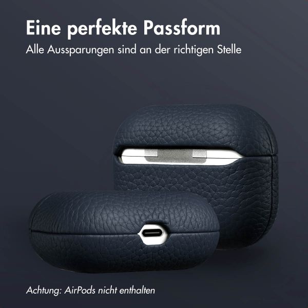 Accezz Echtes Leder Case Apple AirPods Pro - Dunkelblau