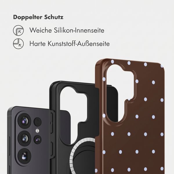 Selencia Vivid Rückabdeckung mit MagSafe Samsung Galaxy S26 Ultra - Happy Dots Chocolate