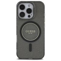 Guess MagSafe IML Glitter Case mit Beads Strap für das iPhone 16 Pro - Black