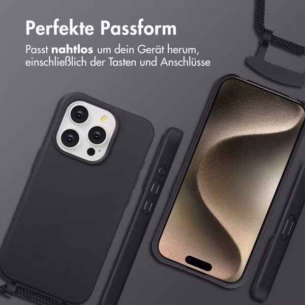 imoshion Color Backcover mit abnehmbarem Handykette und MagSafe Apple iPhone 15 Pro - Schwarz