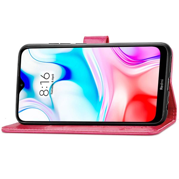 Kleeblumen Klapphülle Xiaomi Redmi 8 - Fuchsia