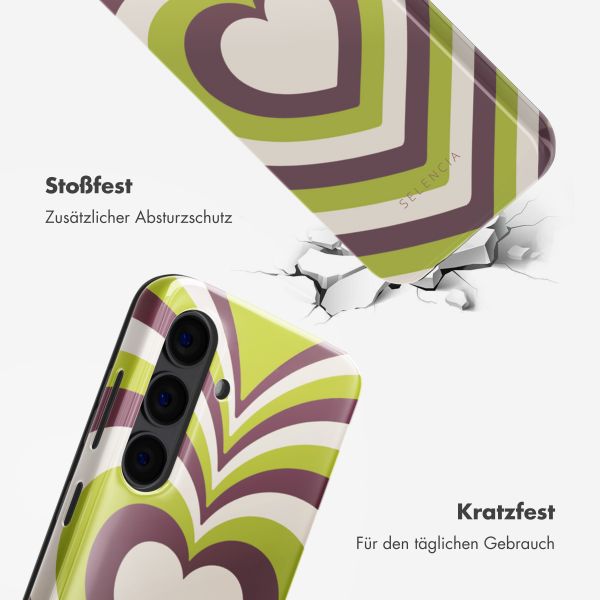 Selencia Vivid Back Cover Samsung Galaxy S24 - Double Hearts Plum Fern