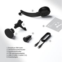 Belkin Magnetische Qi2 Telefonhalterung - Autoladegerät mit Adapter 27W - Armaturenbrett / Lüftungsgitter