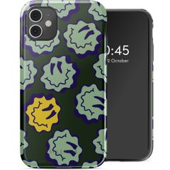 Selencia Vivid Back Cover Apple iPhone 11 - Wavy Smiley Green